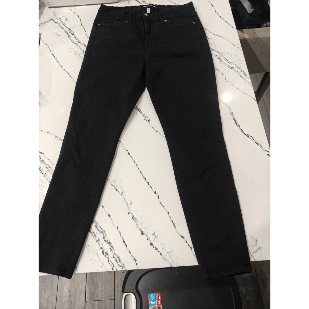Good American Good Legs Long High-Rise Skinny Black Denim 001 Size 16